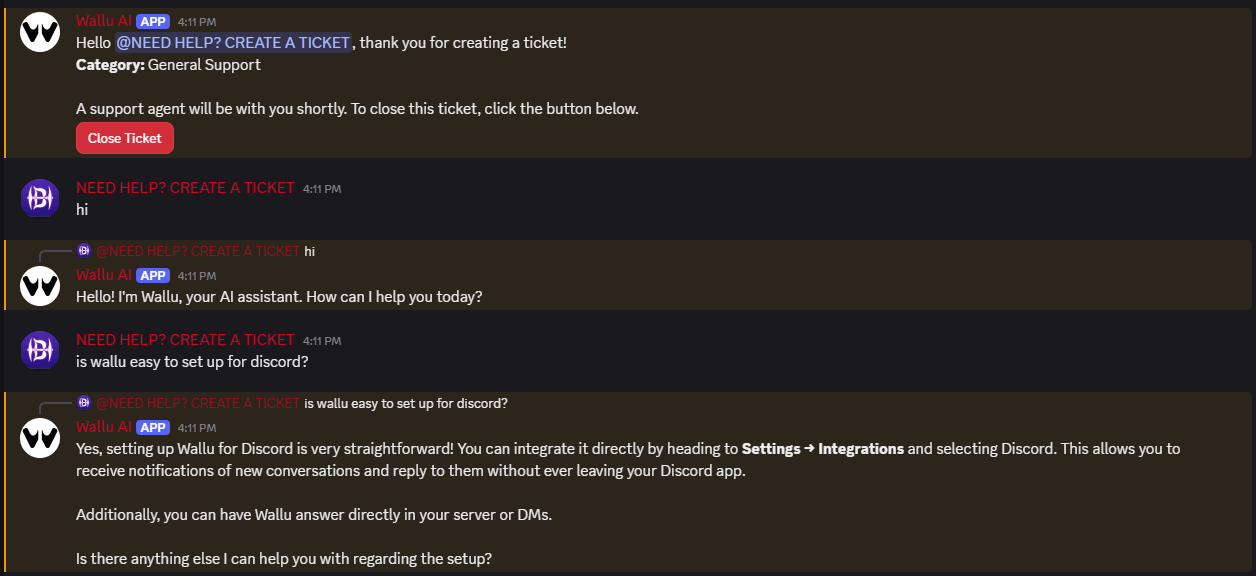 Answering a ticket